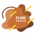 Fluid design in brown color in the center with sloping straight lines