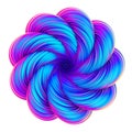 Fluid design holographic abstract twisted shape