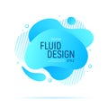 Fluid Design. Modern blue liquid abstract geometric shapes. Futuristic trendy dynamic elements