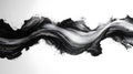 Fluid and dynamic minimalist ink waves create striking visual contrast