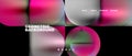 Fluid pink and green circles on black, resembling glasslike material Royalty Free Stock Photo
