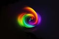 Fluid Geometry: Futuristic Rainbow Three-Dimensional in Bright Neon Colours