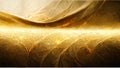 Fluid golden waves background - generativ AI