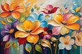 Fluid Harmony: Abstract Background Dominated by the Fluid Intertwining of Flowers, Swirling Petals, and Interplay of Soft Hues