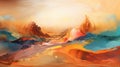 Colorful Desert Sky Abstract Painting