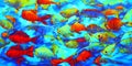 Fluid Impressions: Mesmerizing Digital Fish Paintings Royalty Free Stock Photo