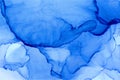 Fluid ink hand painted abstract vector background. Blue and ultramarine colors. Royalty Free Stock Photo