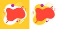 Fluid kids background blob shape funny element flat cartoon vector graphic illustration set, yellow orange children school club