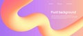 Fluid landing page. Horizontal background, 3d gradient shape, modern futuristic backdrop, abstract wave, web banner, minimal