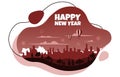 Fluid Liquid Cityscape City Building New Year Card Vector Illustration Royalty Free Stock Photo