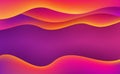 Fluid liquid wavy background with a combination of orange, purple, red and pink. dynamic background with trendy gradient color