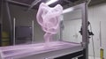 Fluid mechanics visualization creating complex flow patterns in transparent media