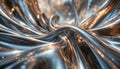 Fluid metallic swirls create a mesmerizing abstract design generated