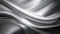 Fluid metallic waves create an abstract design with smooth, overlapping curves.
