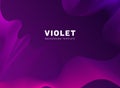 Fluid modern ultraviolet poster template. Aabstract geometrical background with blend purple design color