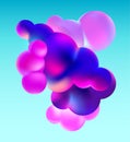 Fluid morphing balls on bright background. Morphing colorful blobs.
