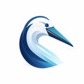 Fluid Motion Heron Head Icon - Unique Character Design