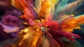 Fluid motions of paint create a mesmerizing explosion of color and movemen
