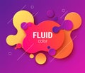 Fluid neon colored liquid shaped paper background. Vector eps10