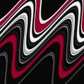 Fluid playful geometries in black red white hues, abstract background, fantasy Royalty Free Stock Photo