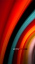 Fluid rainbow colors on black background, vector wave lines and swirls Royalty Free Stock Photo