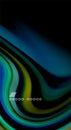 Fluid rainbow colors on black background, vector wave lines and swirls Royalty Free Stock Photo