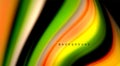 Fluid rainbow colors on black background, vector wave lines and swirls Royalty Free Stock Photo