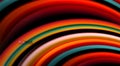 Fluid rainbow colors on black background, vector wave lines and swirls Royalty Free Stock Photo