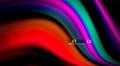 Fluid rainbow colors on black background, vector wave lines and swirls Royalty Free Stock Photo