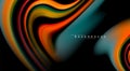 Fluid rainbow colors on black background, vector wave lines and swirls Royalty Free Stock Photo