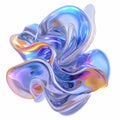 Fluid round 3D shape of liquid splash of holographic glass in motion. Iridescent liquid sphere. Royalty Free Stock Photo