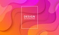 Fluid shape banner design background. Liquid geometric orange and pink gradient template Royalty Free Stock Photo