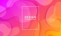 Fluid shape banner design background. Liquid geometric orange and pink gradient template Royalty Free Stock Photo