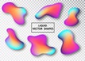 Fluid shape layout isolated template set. Colorful abstract shapes. Futuristic trendy dynamic elements. Liquid gradient Royalty Free Stock Photo