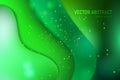 Fluid shapes composition. Vector abstract background with UFO Green wave motion flow, geometric elements. Modern style Royalty Free Stock Photo