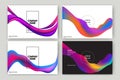Fluid shapes. Wavy liquid background. Bright neon abstract backdrop concept. Trendy gradient waves, design set template vector Royalty Free Stock Photo