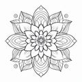 Fluid Simplicity: Exquisite Mandala Flower Coloring Page For Adults