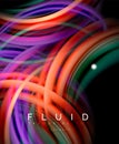 Fluid smooth wave abstract background, flowing glowing color motion concept, trendy abstract layout template for