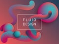 Fluid and spherical gradient shapes composition. Royalty Free Stock Photo