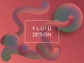 Fluid and spherical gradient shapes composition. Royalty Free Stock Photo