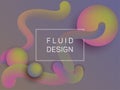 Fluid and spherical gradient shapes composition. Royalty Free Stock Photo