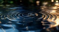 Fluid surface with quantized ripples, wave circles forming quantum liquid states Royalty Free Stock Photo