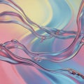 Fluid, translucent ribbons intertwine against a Royalty Free Stock Photo