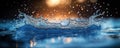 Fluid water splash creates beautiful patterns of bubbles, drops. Water movement evokes nature serene beauty. Liquid in motion in Royalty Free Stock Photo