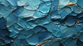 A blue and gold cracked paint