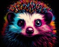 fluidity and unpredictability of watercolors by creating a dynamic and energetic Hedgehog print. design cute Hedgehog poster