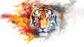 Fluidity And Unpredictability Of Watercolors By Creating A Dynamic And Energetic Tiger Print. Fashion Design Cute Tiger Poster