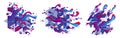 Fluids colorful liquid shapes with geometric lines in motion vector abstract graphic design elements set, dynamic modern art