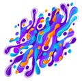 Fluids colorful liquid shapes in motion vector abstract graphic design element, dynamic modern art flowing and changing forms,