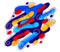 Fluids colorful liquid shapes in motion vector abstract graphic design element, dynamic modern art flowing and changing forms,